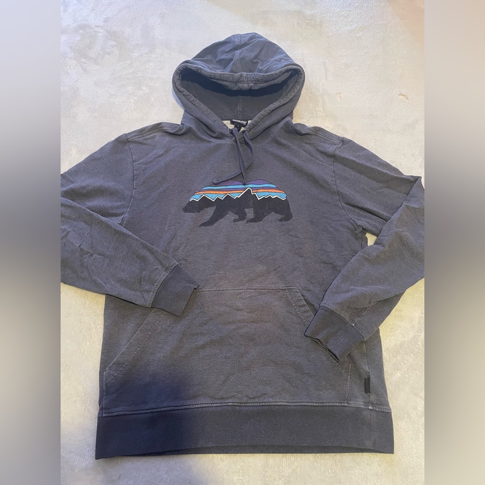 Patagonia Graphic Hoodie Womens Small Organic Cotton Gray